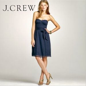 EUC J Crew Cyndee 100% Silk Dress Navy XS Size 2